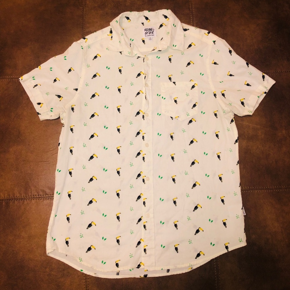 🦜 Toucan Yellow Buton Up Shirt